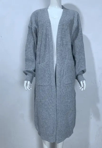 Gemütlicher Langer Gestrickter Cardigan Mantel für Winter Damen