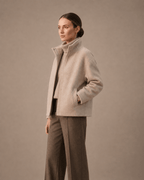 Oversized Bomber Jacket with High Collar