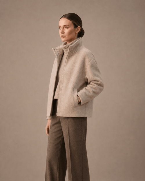 Oversized Bomber Jacket with High Collar