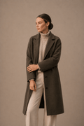 Oversized Longline Coat with Notch Lapel