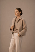 Cropped Boxy Jacket with Point Collar
