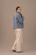 Jacket with Zip-Up High Collar for Women