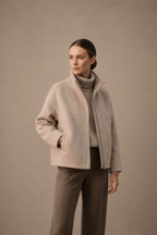Oversized Bomber Jacket with High Collar
