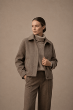 Jacket with Point Collar for Women