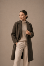 Oversized Longline Coat with Notch Lapel