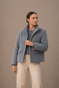 Jacket with Zip-Up High Collar for Women
