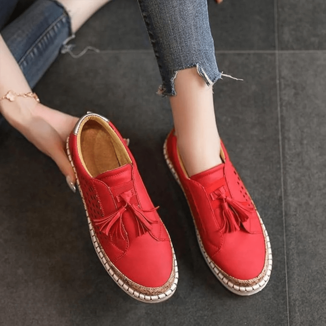 Women’s Casual Slip On Loafers with Breathable Knit and Cushioned Sole