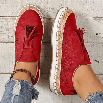 Women’s Casual Slip On Loafers with Breathable Knit and Cushioned Sole