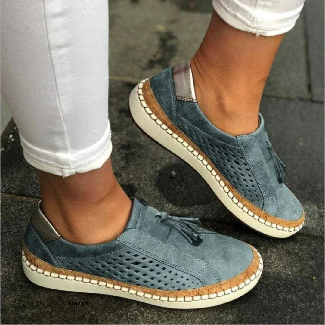 Women’s Casual Slip On Loafers with Breathable Knit and Cushioned Sole