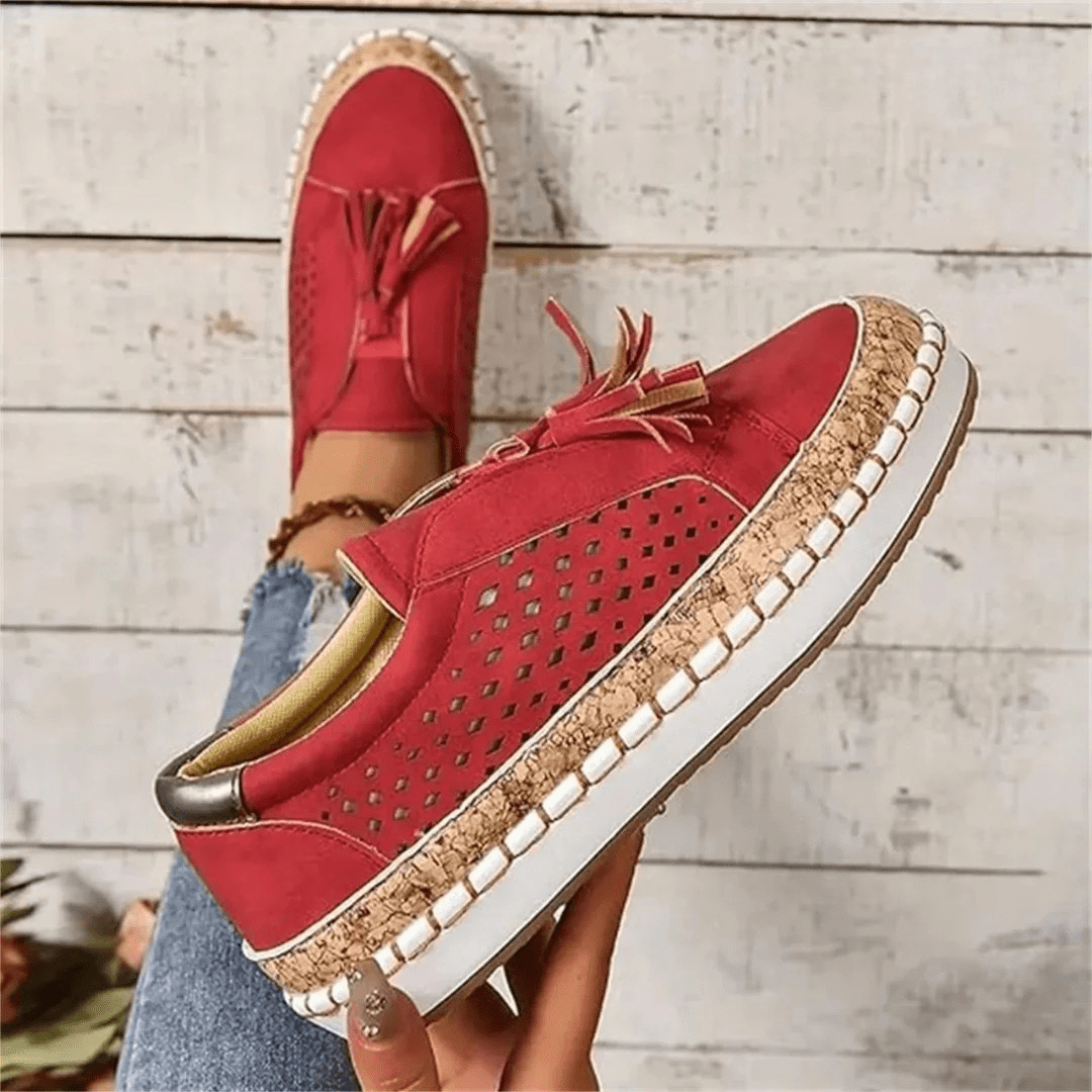 Women’s Casual Slip On Loafers with Breathable Knit and Cushioned Sole