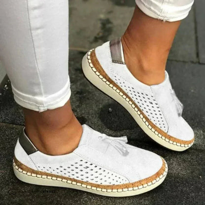 Women’s Casual Slip On Loafers with Breathable Knit and Cushioned Sole