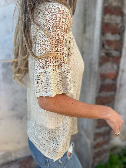 Women's Textured V-Neck Button Top Relaxed Fit Lightweight Casual Elegant Blouse