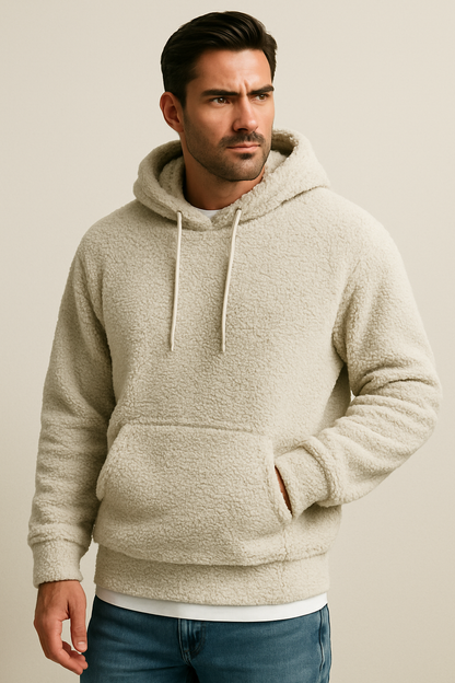 Herren Warmer Winter Rollkragen Teddy Hoodie