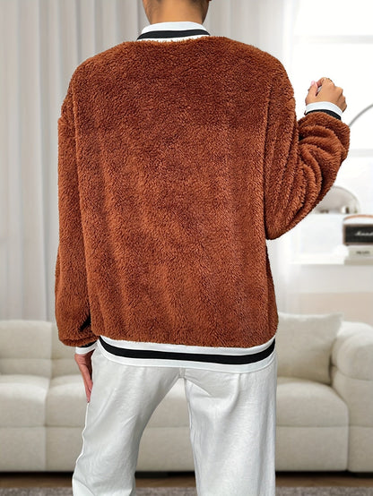 Sherpa Bomberjacke Varsity Stil Gemütlicher Look Damen