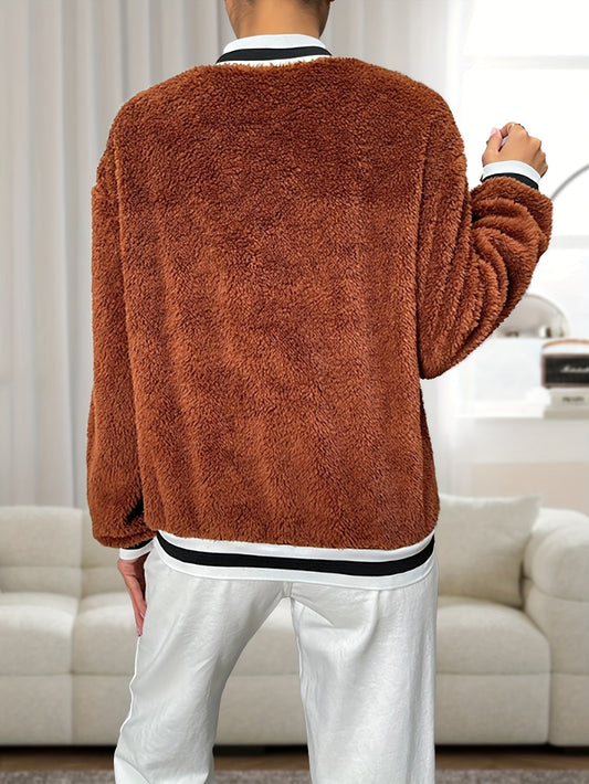 Sherpa Bomberjacke Varsity Stil Gemütlicher Look Damen