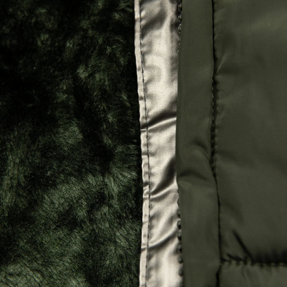 Asymmetrische Steppjacke mit Kapuze für Winter Damen