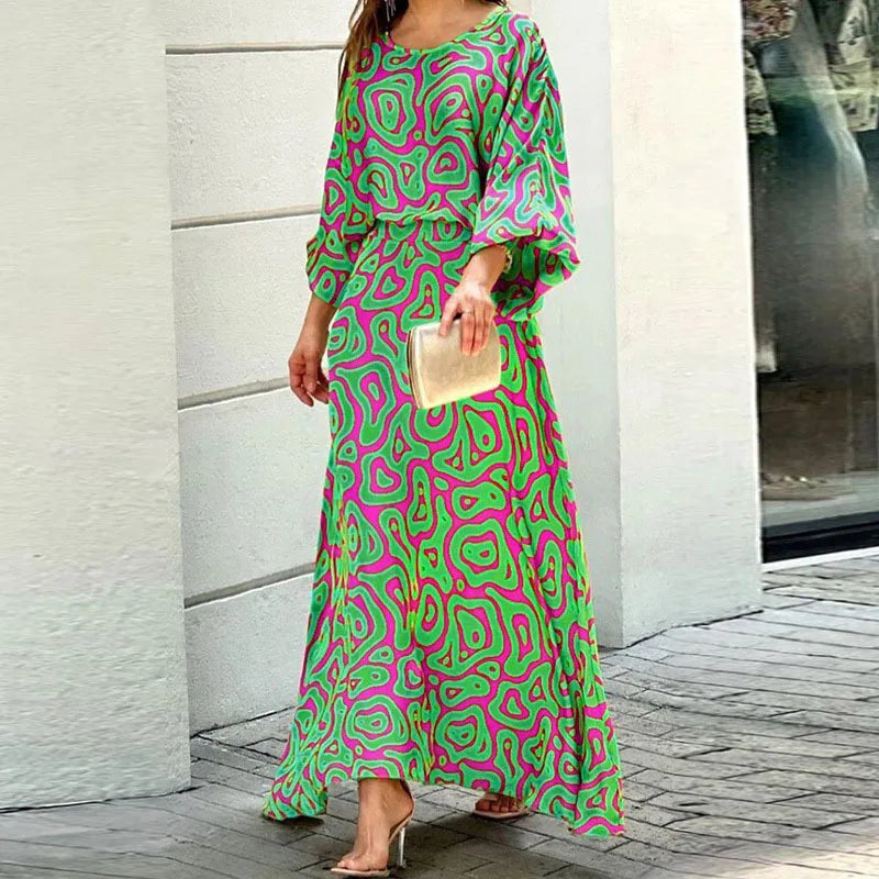 Abstract Spring Maxi Dress