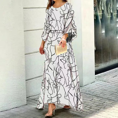 Abstract Spring Maxi Dress