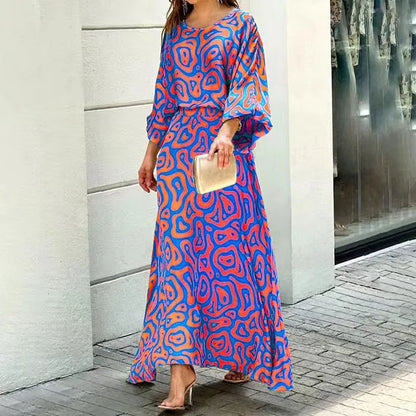 Abstract Spring Maxi Dress
