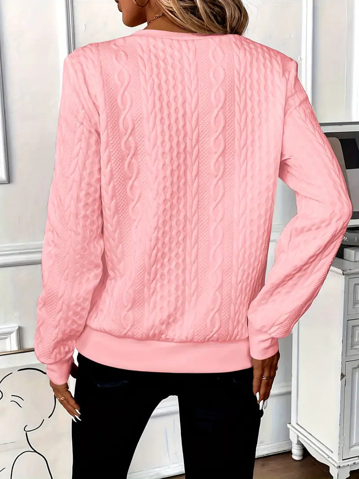 Elegant Zip Neck Knit Sweater for Women