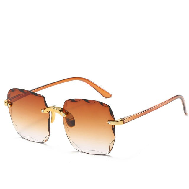 Vintage Randlose Quadratische Sonnenbrille mit Stil für Frauen