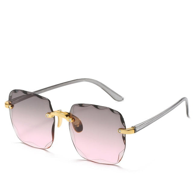Vintage Randlose Quadratische Sonnenbrille mit Stil für Frauen
