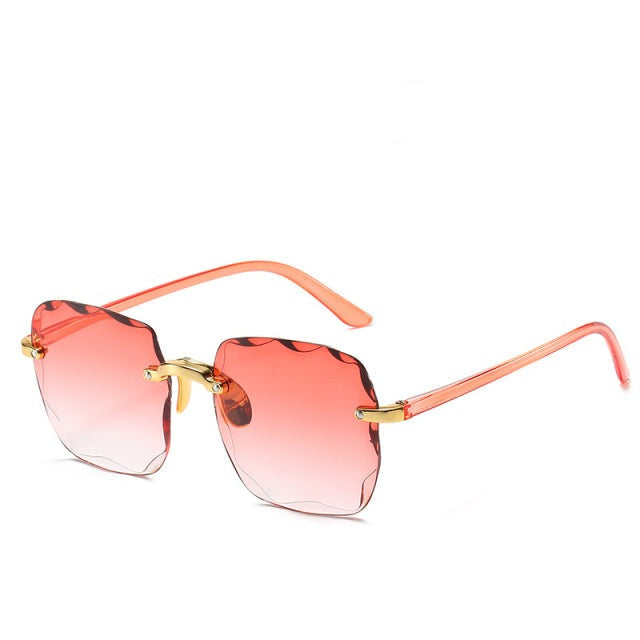 Vintage Randlose Quadratische Sonnenbrille mit Stil für Frauen