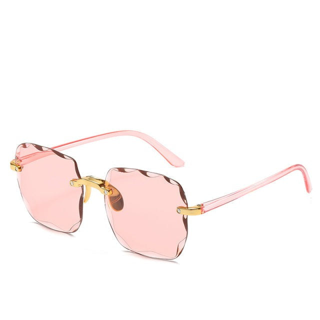 Vintage Randlose Quadratische Sonnenbrille mit Stil für Frauen
