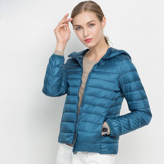 Steppjacke Mit Kapuze Leichtes Design Damen