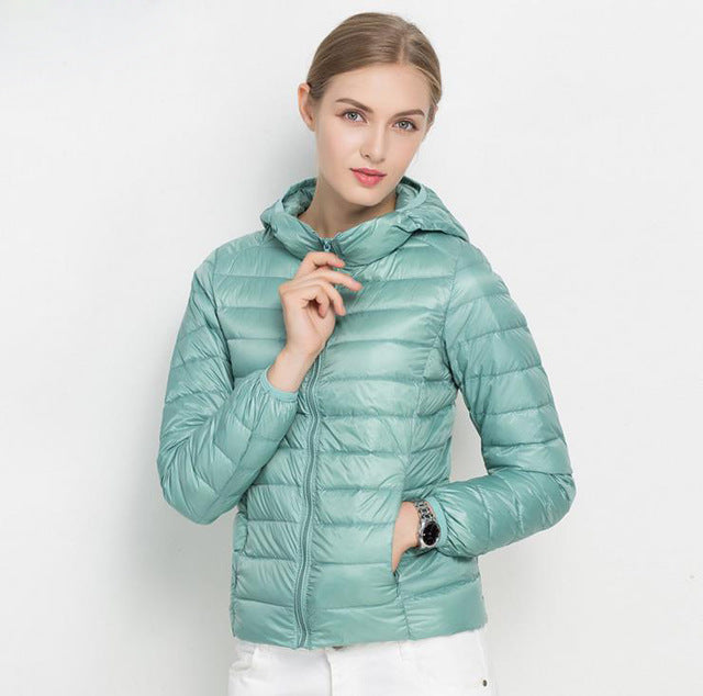 Steppjacke Mit Kapuze Leichtes Design Damen