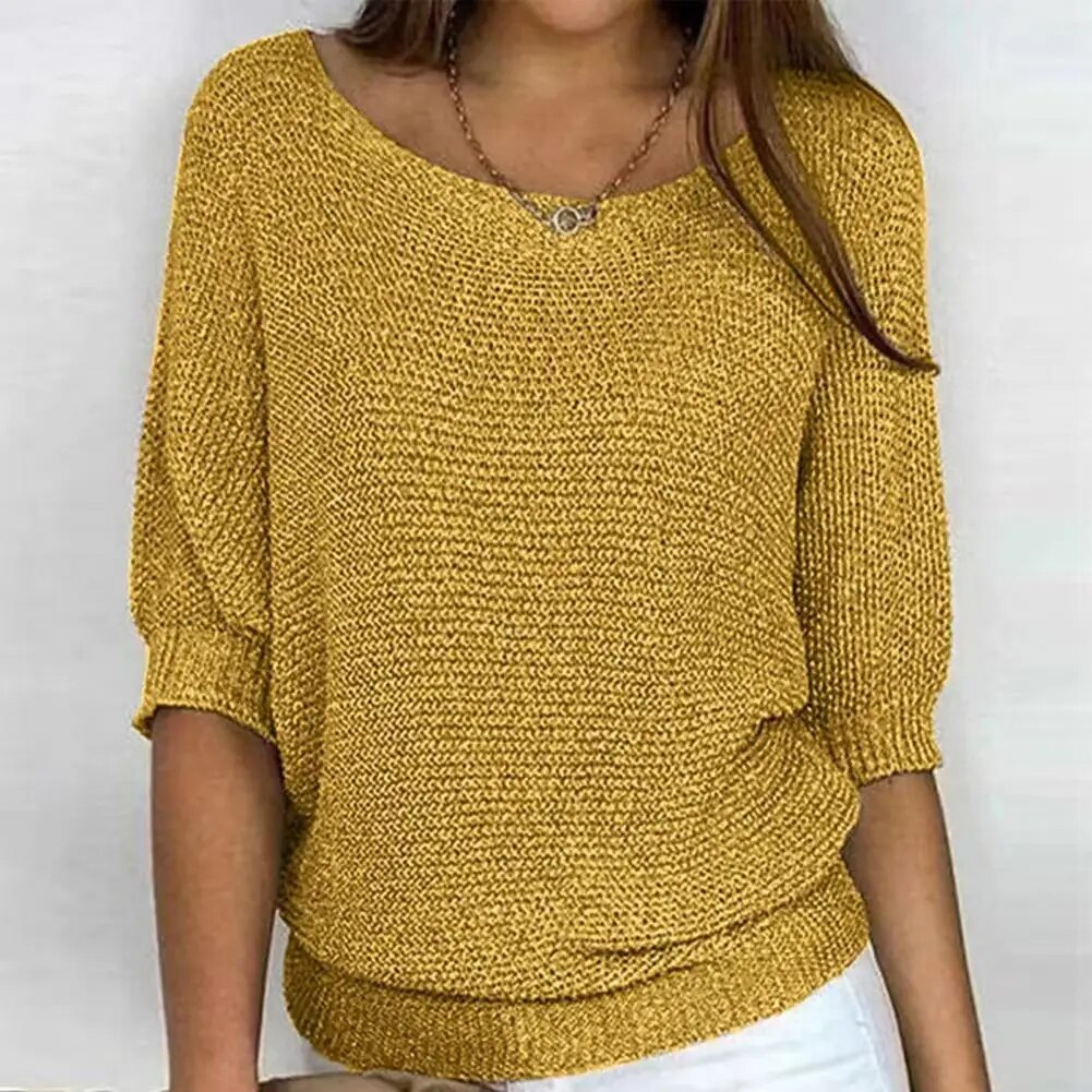 Leichter Strickpullover Mit Lockerem Schnitt Für Damen