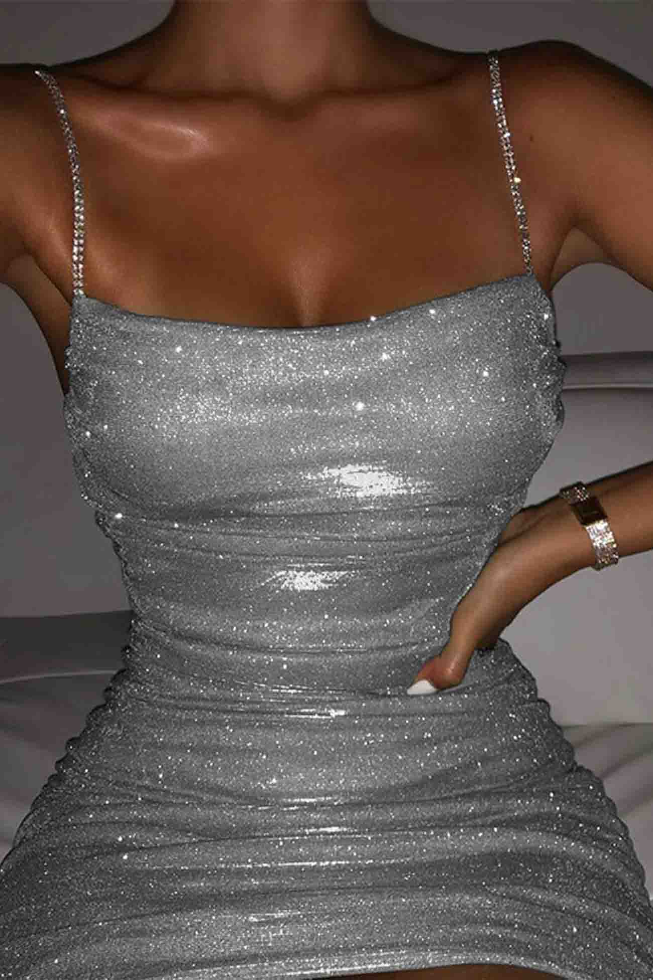 Kleid Mit Strass Und Raffung Für Frauen