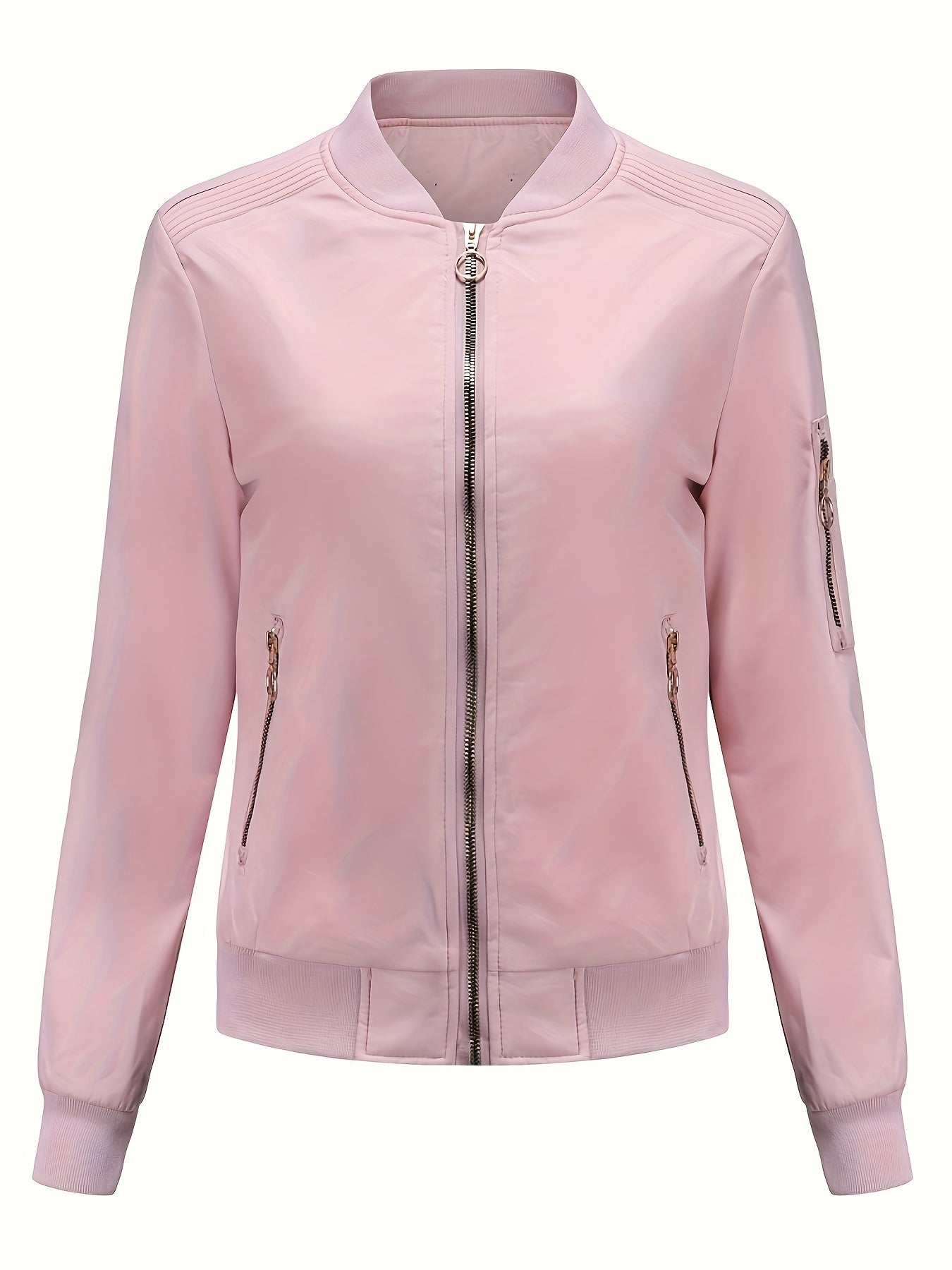 Bomberjacke Klassischer Zip-Up Freizeitlook Damen