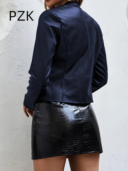 Slim Fit Jacke Stylischer Zip-Up Freizeitlook Damen