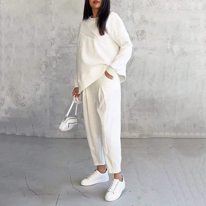 Women's Casual Two Piece Set Loose Fit Sweatshirt and Pants Outfit