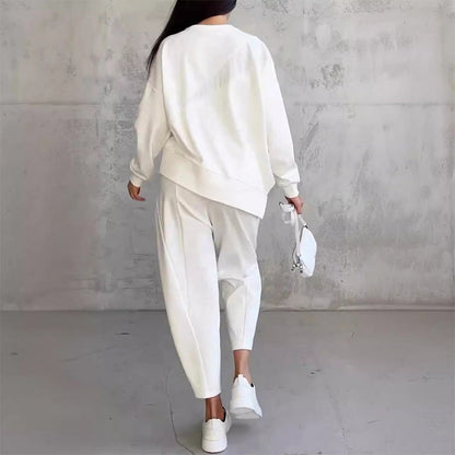 Women's Casual Two Piece Set Loose Fit Sweatshirt and Pants Outfit