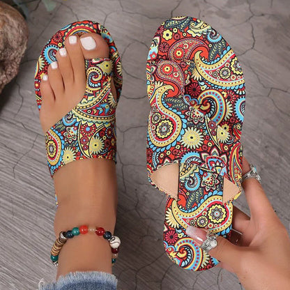Colorful Boho Toe Loop Sandals for Women