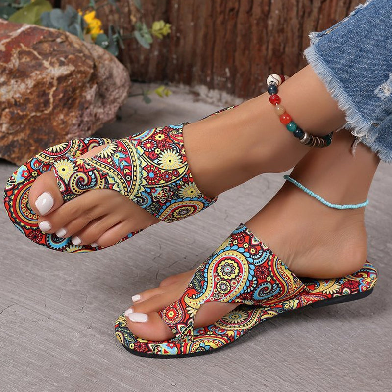 Colorful Boho Toe Loop Sandals for Women