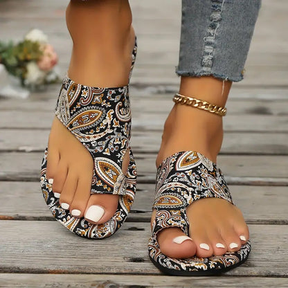 Colorful Boho Toe Loop Sandals for Women