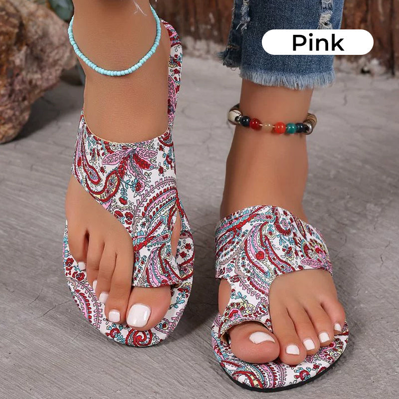 Colorful Boho Toe Loop Sandals for Women
