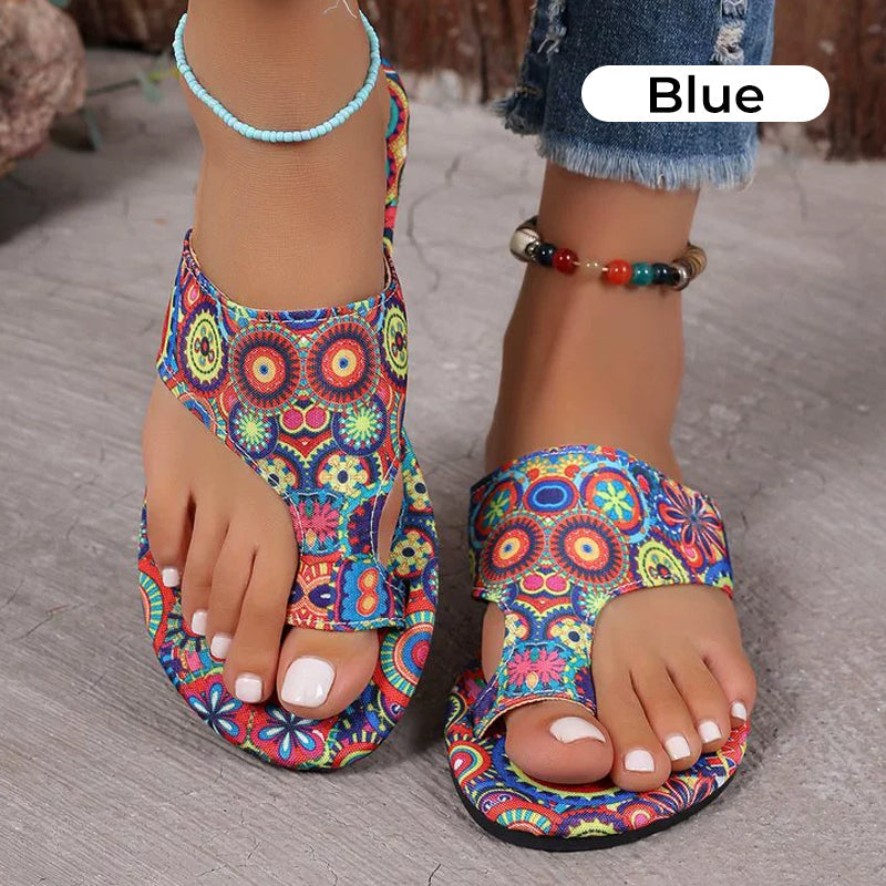 Colorful Boho Toe Loop Sandals for Women