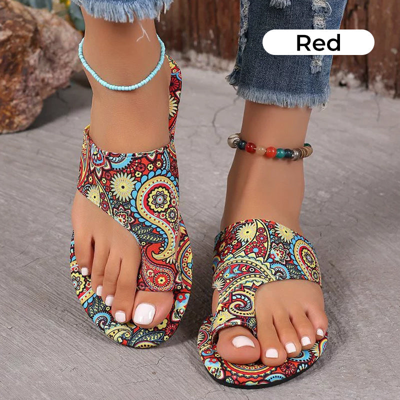 Colorful Boho Toe Loop Sandals for Women