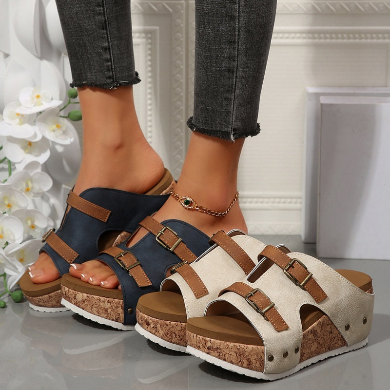 Cutout Platform Wedge Sandals With Comfortable Stylish Fit for Women