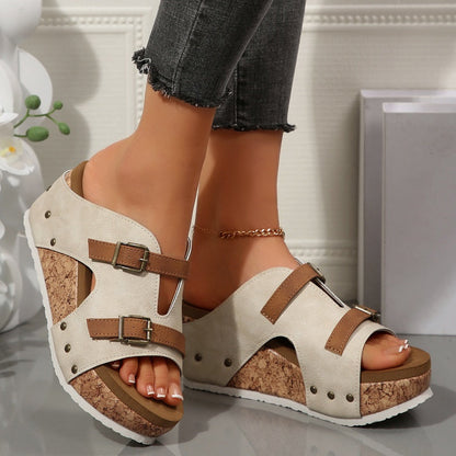 Cutout Platform Wedge Sandals With Comfortable Stylish Fit for Women