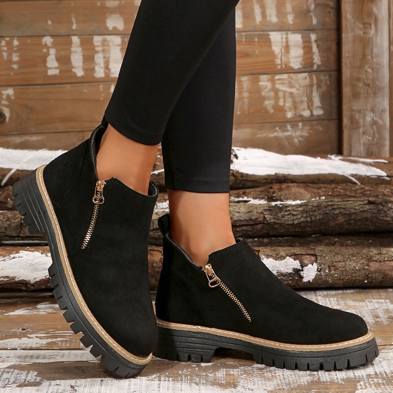 Chunky Zip Ankle Boots