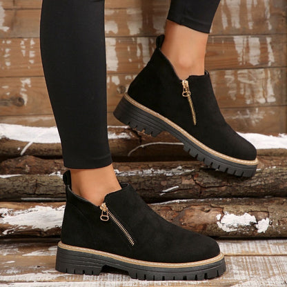 Chunky Zip Ankle Boots