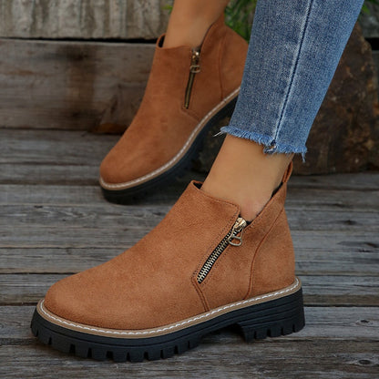 Chunky Zip Ankle Boots