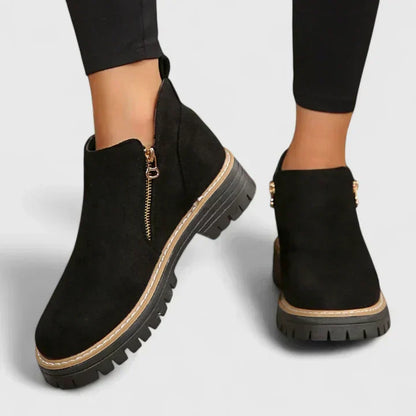 Chunky Zip Ankle Boots