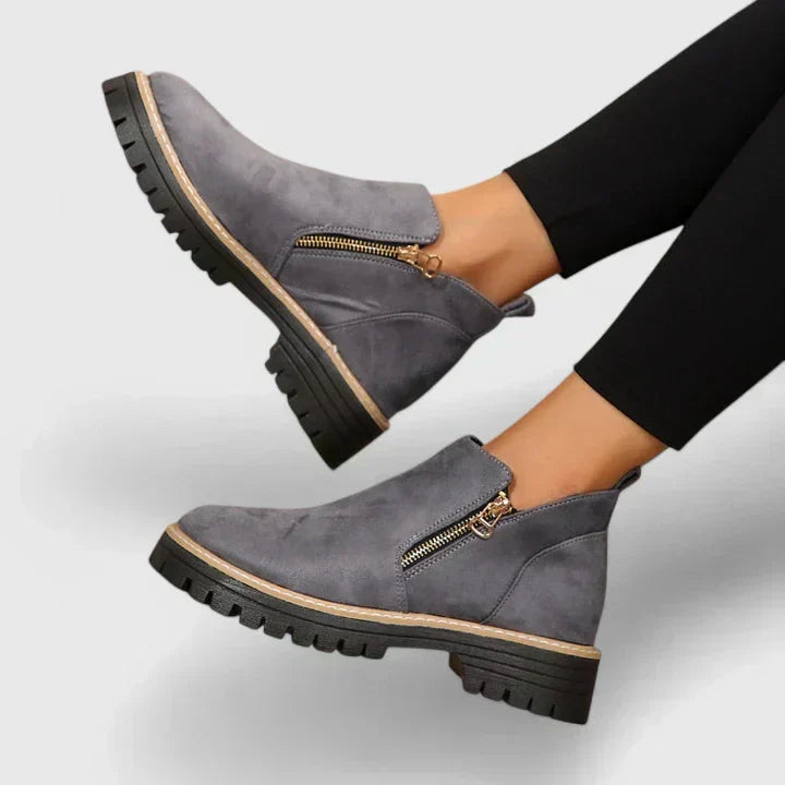 Chunky Zip Ankle Boots