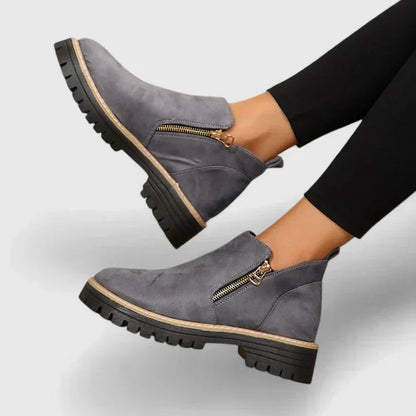 Chunky Zip Ankle Boots